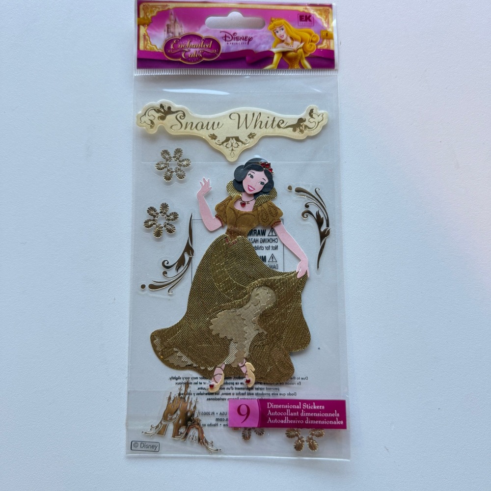 Disney Princess Snow White Gold Dimensional Stickers EK Success Enchanted Tales